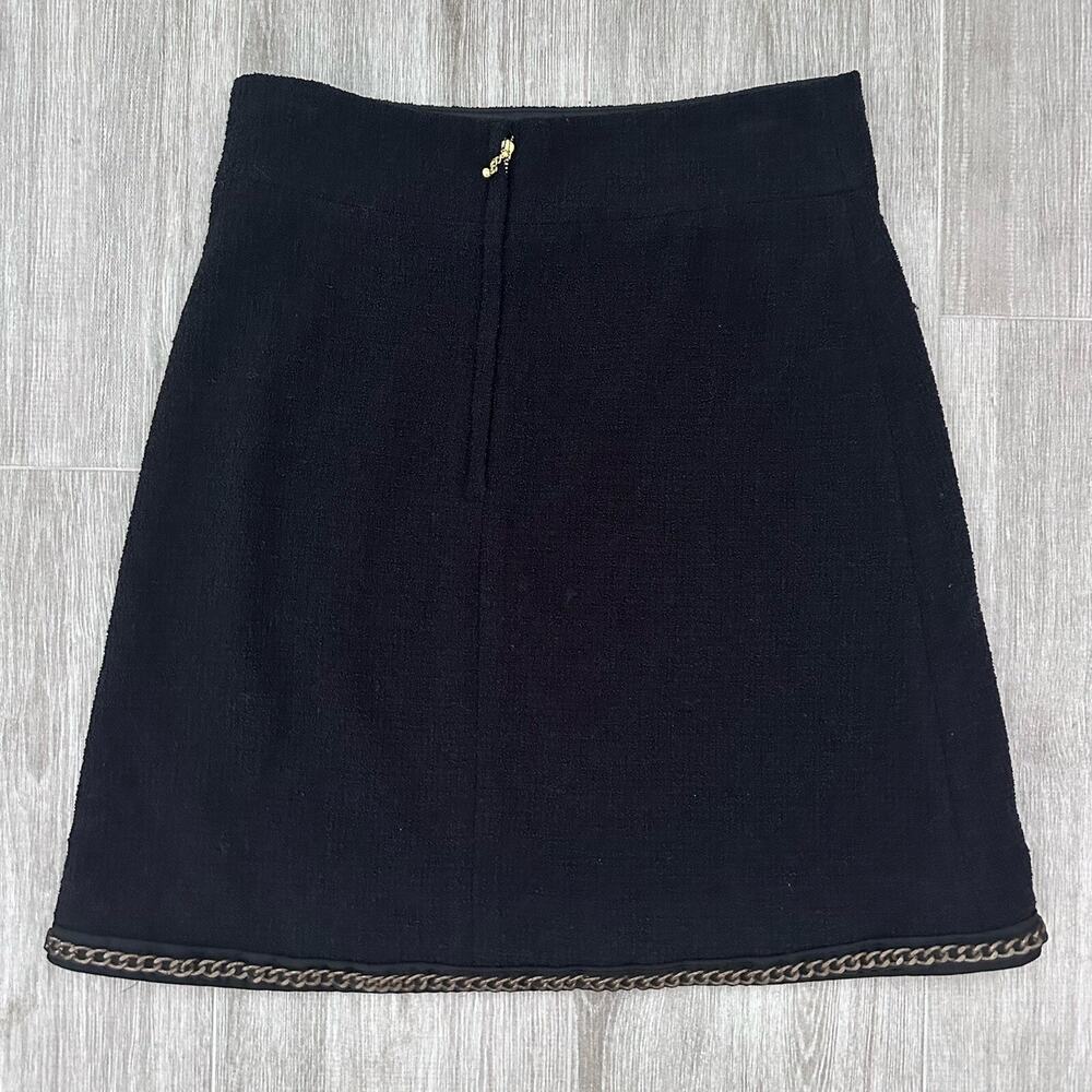 Kate Spade Classy Feminine Skirt The Rules Black Chain A Line Skirt Tweed Size 4 - Picture 7 of 14